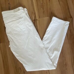 AG Adriano Goldschmied The Stevie Ankle Slim Straight Ankle White Jeans